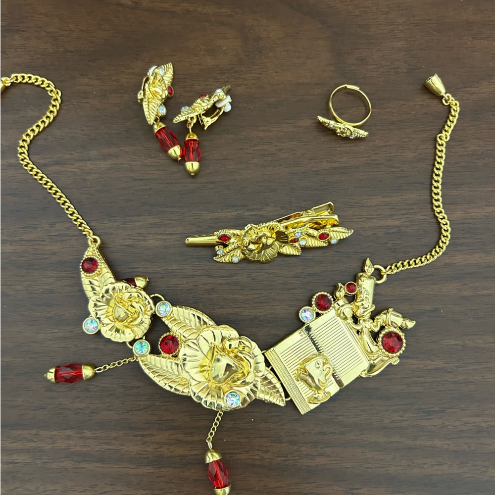 Disney Princess Gold and Red Dress Up Jewelry Set